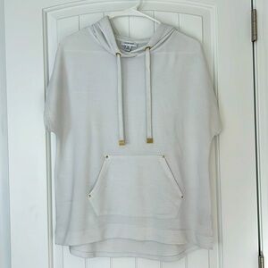 Calvin Klein Sz M offwhite short sleeve hoodie, casual, streetwear pocket